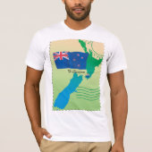 Kaart van de Mannen T-shirt van Nieuw-Zeeland (Voorkant)