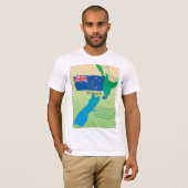 Kaart van de Mannen T-shirt van Nieuw-Zeeland (Voorkant volledig)