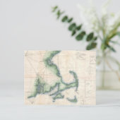  kaart van de Massachusetts kustlijn (Staand voorkant)