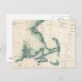  kaart van de Massachusetts kustlijn (Voorkant / Achterkant)