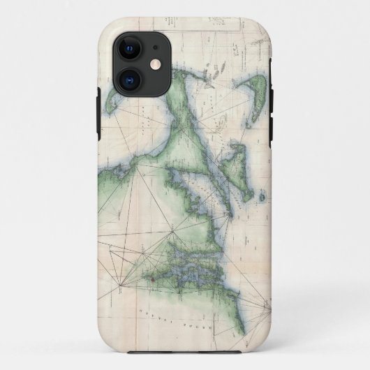  Kaart van de Massachusetts kustlijn Case-Mate iPhone Case (Achterkant)