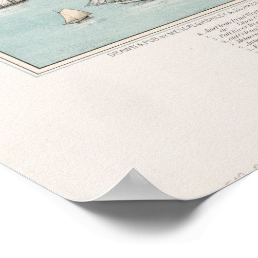  kaart van de massachusetts van de Herfst (1877) Poster (Hoek)