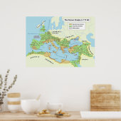 Kaart van de maximale omvang van het Romeinse Rijk Poster (Keuken)