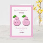 Kaart van de Meisjes van gelukwensen de Tweeling (Gele Bloem)