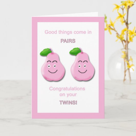 Kaart van de Meisjes van gelukwensen de Tweeling (Gele Bloem)