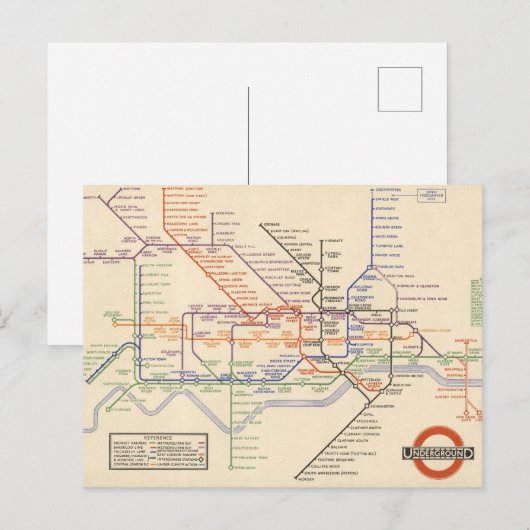 Kaart van de metro van Londen (Voorkant / Achterkant)