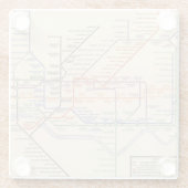 Kaart van de metro van Londen Glazen Onderzetter (Achterkant)