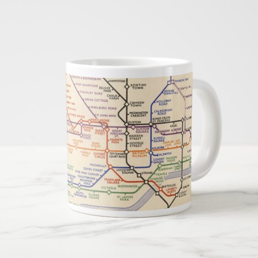 Kaart van de metro van Londen Grote Koffiekop (Voorkant rechts)
