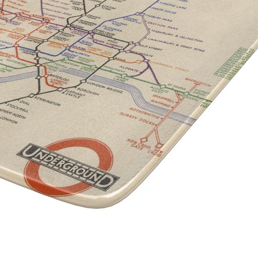 Kaart van de metro van Londen Snijplank (Hoek)