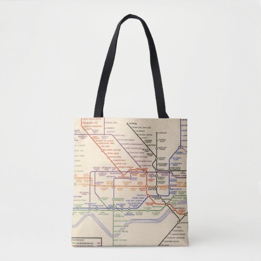 Kaart van de metro van Londen Tote Bag (Voorkant)