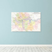 Kaart van de metropolitane parlementaire wijken canvas afdruk (Insitu (Houten vloer))