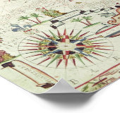 Kaart van de Middellandse Zee, 1625 Poster (Hoek)