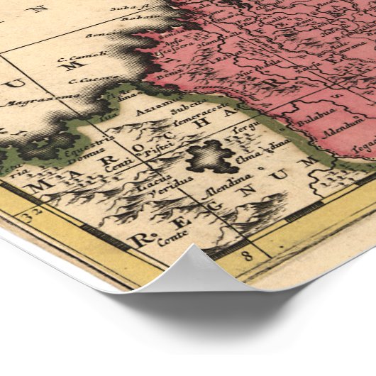  kaart van de Middellandse Zee (1695) Poster (Hoek)