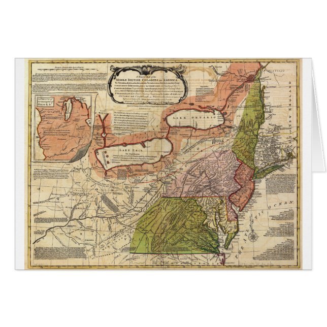 Kaart van de Midden-Britse kolonies in Amerika 177 (Voorkant Horizontaal)