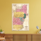 Kaart van de Midden-Staten Canvas Afdruk (Insitu (Woonkamer))