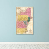 Kaart van de Midden-Staten Canvas Afdruk (Insitu (Houten vloer))