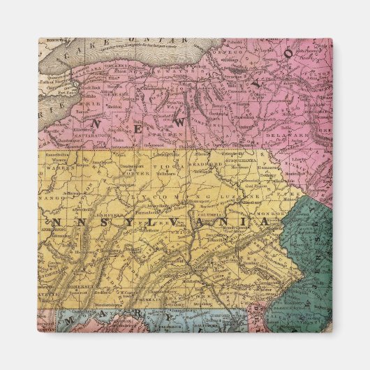 Kaart van de Midden-Staten Magneet (Voorkant)