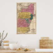 Kaart van de Midden-Staten Poster (Keuken)