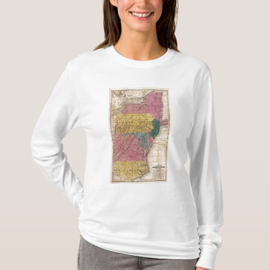 Kaart van de Midden-Staten T-shirt (Voorkant)