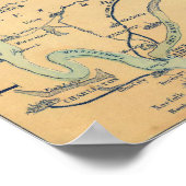  kaart van de Mississippi (1863) Poster (Hoek)