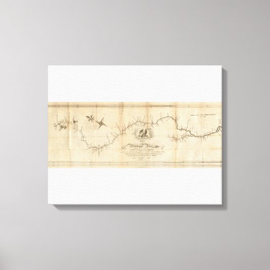 Kaart van de Mississippi Canvas Afdruk (Voorkant)