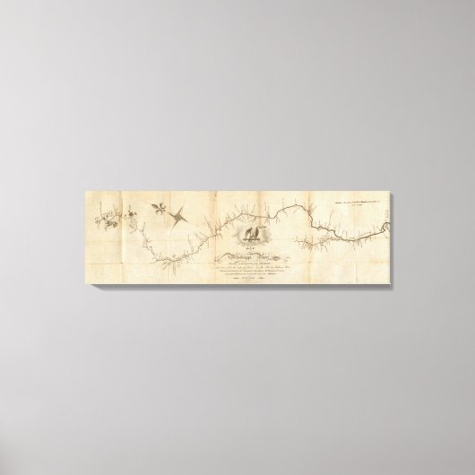 Kaart van de Mississippi Canvas Afdruk (Voorkant)