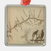 Kaart van de Mississippi Metalen Ornament (Voorkant)