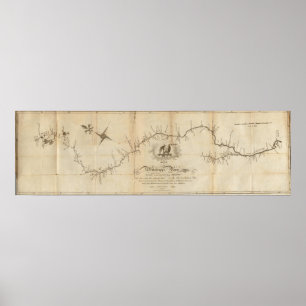 Kaart van de Mississippi Poster