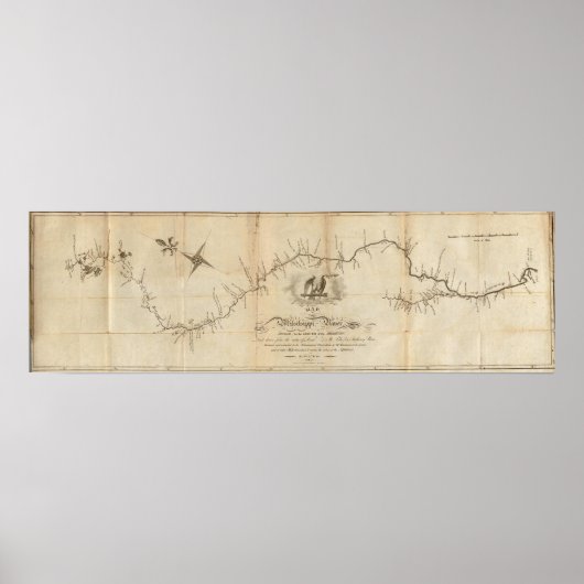 Kaart van de Mississippi Poster (Voorkant)