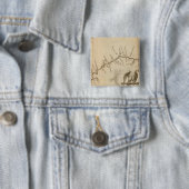 Kaart van de Mississippi Vierkante Button 5,1 Cm (In situ)