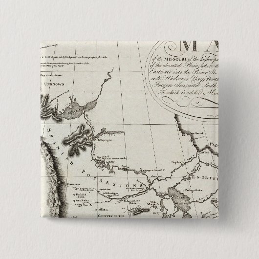 Kaart van de Missouri Vierkante Button 5,1 Cm (Voorkant)