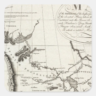 Kaart van de Missouri Vierkante Sticker