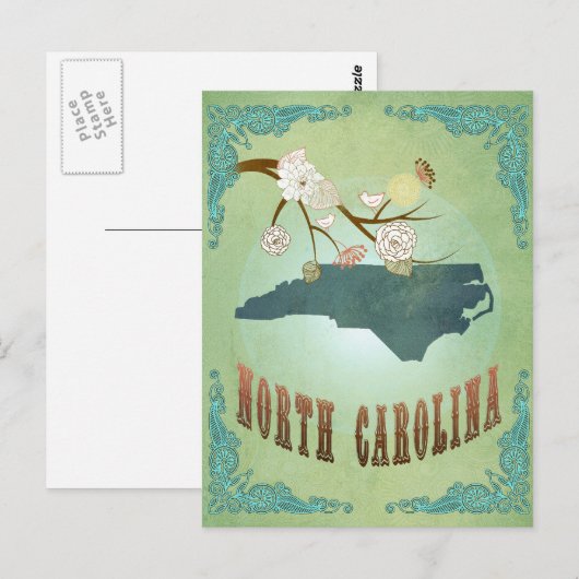 Kaart van de moderne  staat van North Carolina - G (Voorkant / Achterkant)