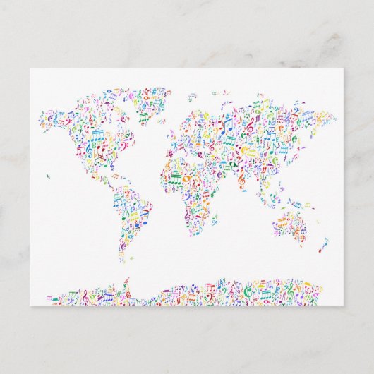 Kaart van de muzieknoten van de wereld (Voorkant)