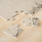 Kaart van de muzieknoten van de wereld legpuzzel (Zijkant)