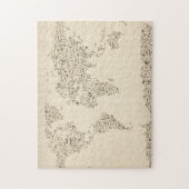 Kaart van de muzieknoten van de wereld legpuzzel (Verticaal)