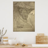 Kaart van de mythische gebieden van Minnesota Poster (Keuken)
