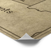 Kaart van de mythische gebieden van Minnesota Poster (Hoek)