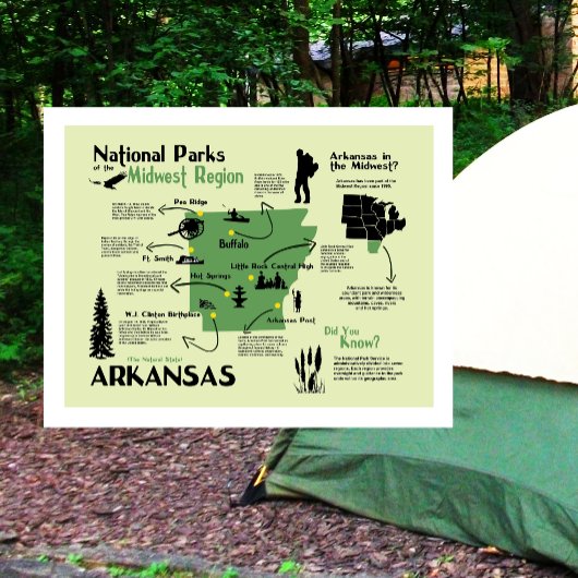 Kaart van de nationale parken van Arkansas