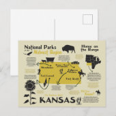 Kaart van de nationale parken van Kansas (Voorkant / Achterkant)