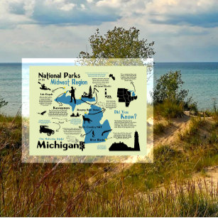 Kaart van de nationale parken van Michigan