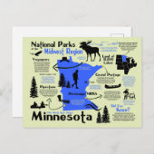 Kaart van de nationale parken van Minnesota (Voorkant / Achterkant)