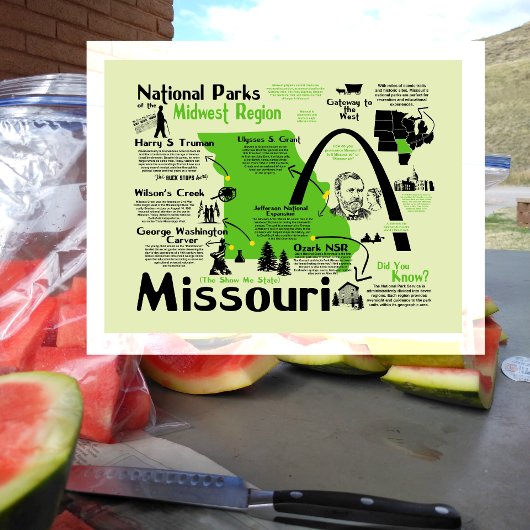 Kaart van de nationale parken van Missouri