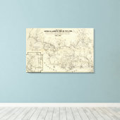 Kaart van de nieuwe goudvelden van Alaska Canvas Afdruk (Insitu (Houten vloer))