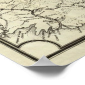 Kaart van de nieuwe goudvelden van Alaska Poster (Hoek)