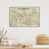 Kaart van de nieuwe goudvelden van Alaska Poster (Keuken)