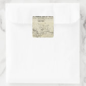 Kaart van de nieuwe goudvelden van Alaska Vierkante Sticker (Tas)