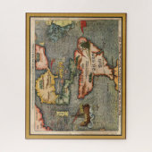 Kaart van de Nieuwe Wereld, Amerika van Sebastian Legpuzzel (Verticaal)