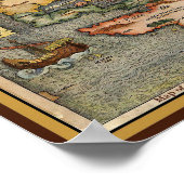 Kaart van de Nieuwe Wereld, Amerika van Sebastian  Poster (Hoek)