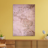 Kaart van de Nieuwe Wereld, c.1532 Canvas Afdruk (Insitu (Woonkamer))